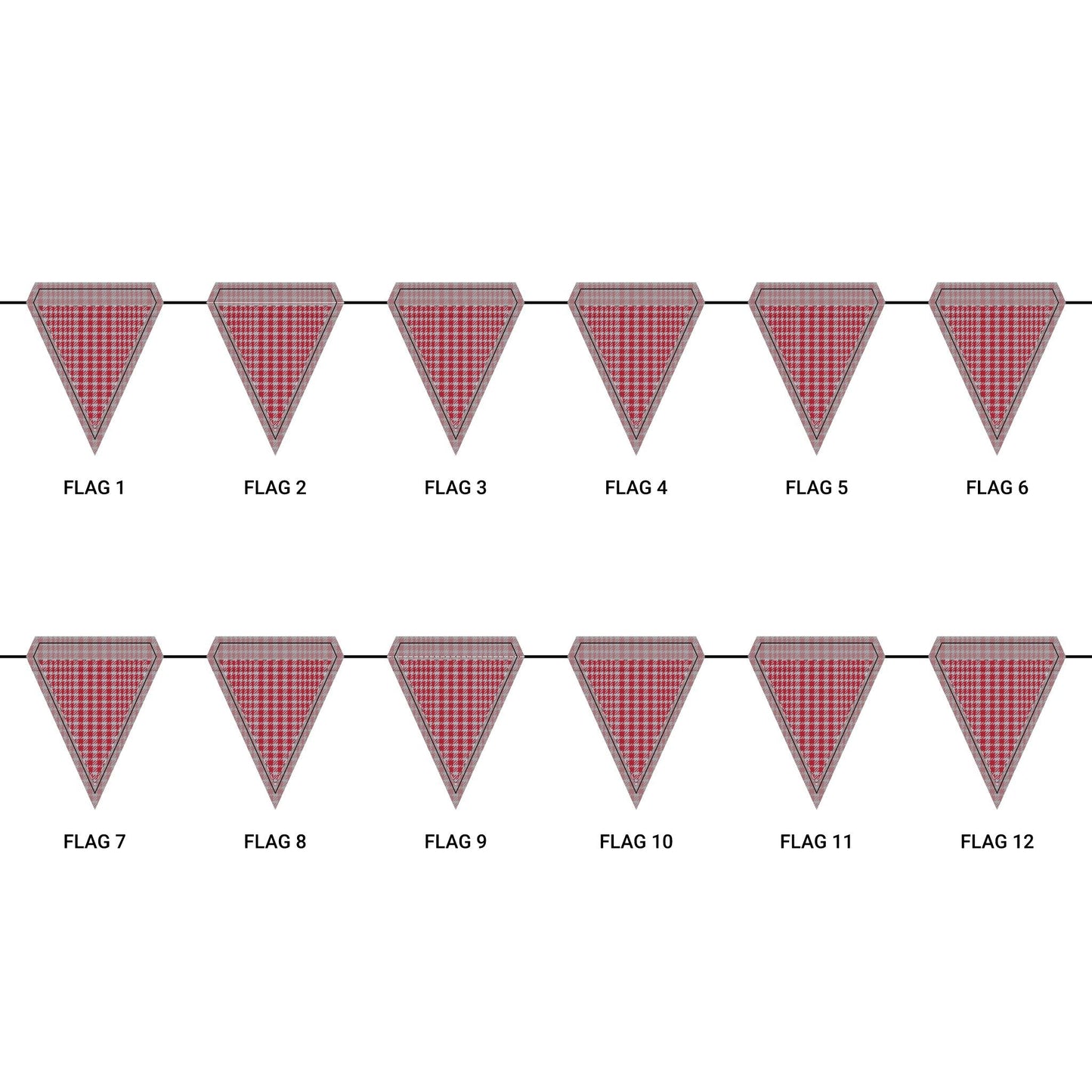 Flag Garland | Red & Gray | Tweed