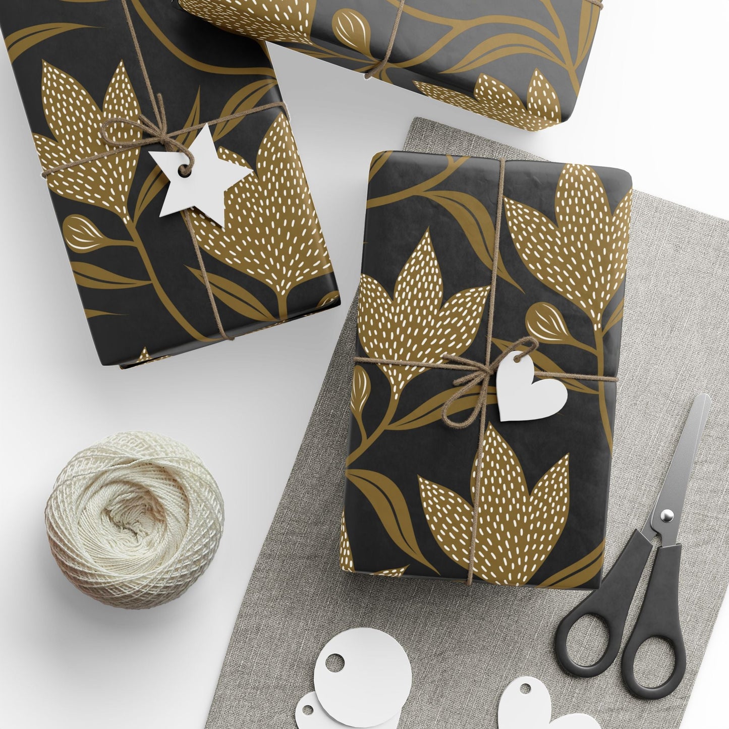 Gift Wrap | Black & Gold | Magnolia