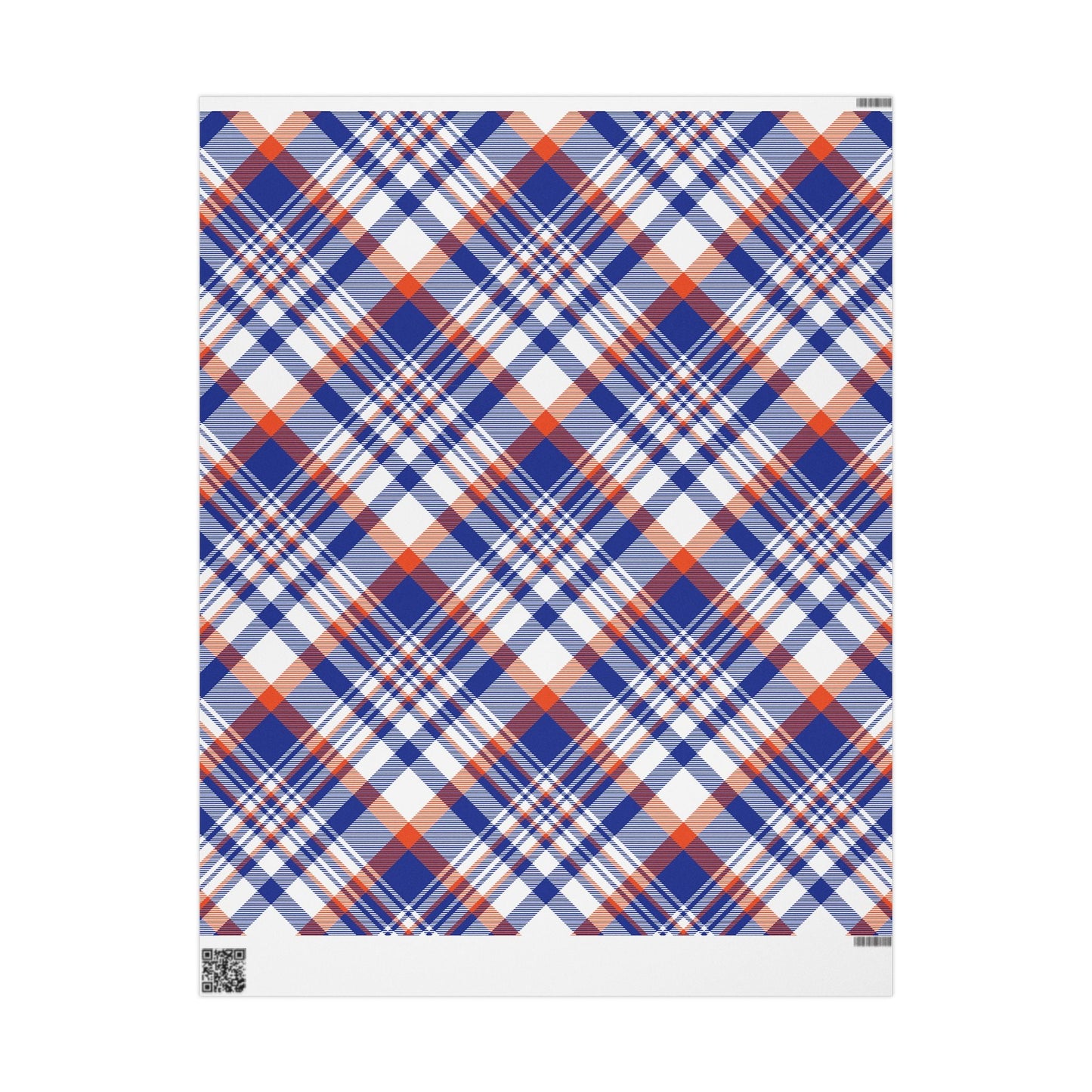 Gift Wrap | Bright Blue & Orange | Tartan