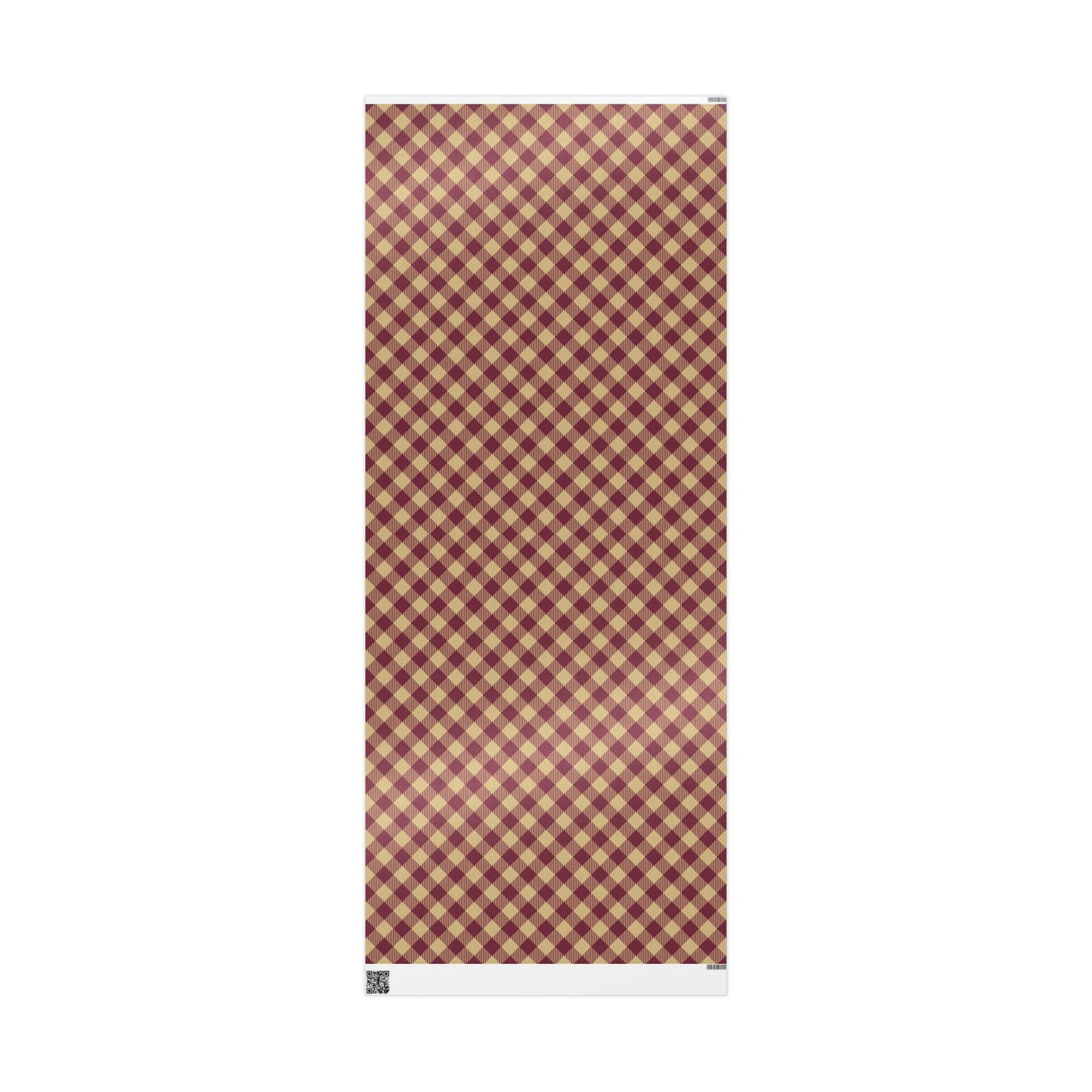 Gift Wrap | Maroon & Gold | Gingham