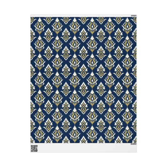 Gift Wrap | Blue & Gold | Ikat