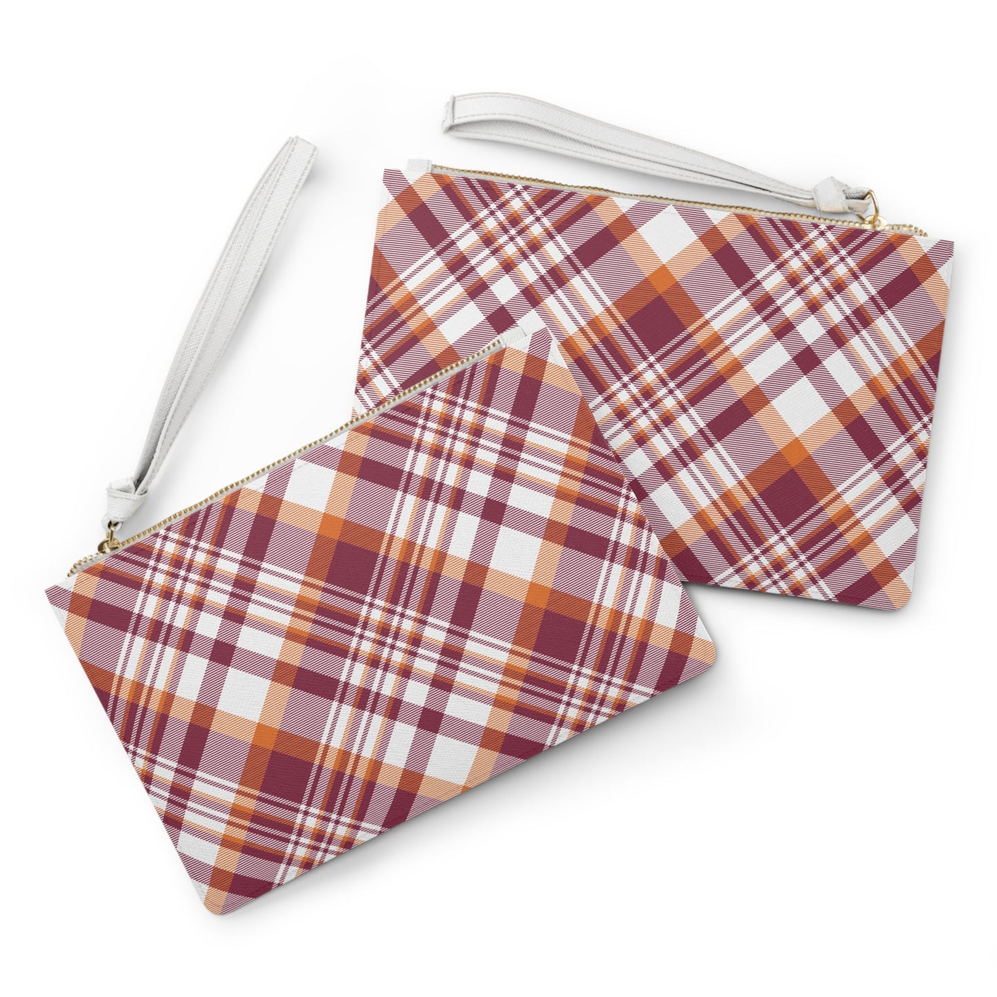 Clutch Bag | Maroon & Orange | Tartan