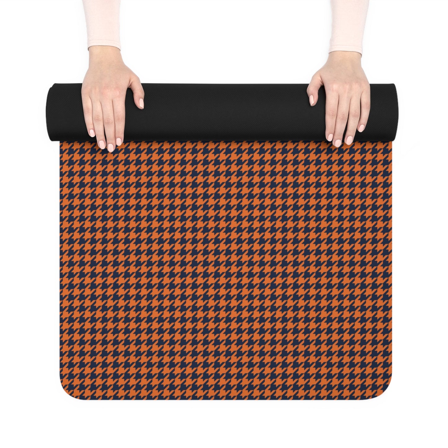 Yoga Mat | Orange & Blue | Houndstooth