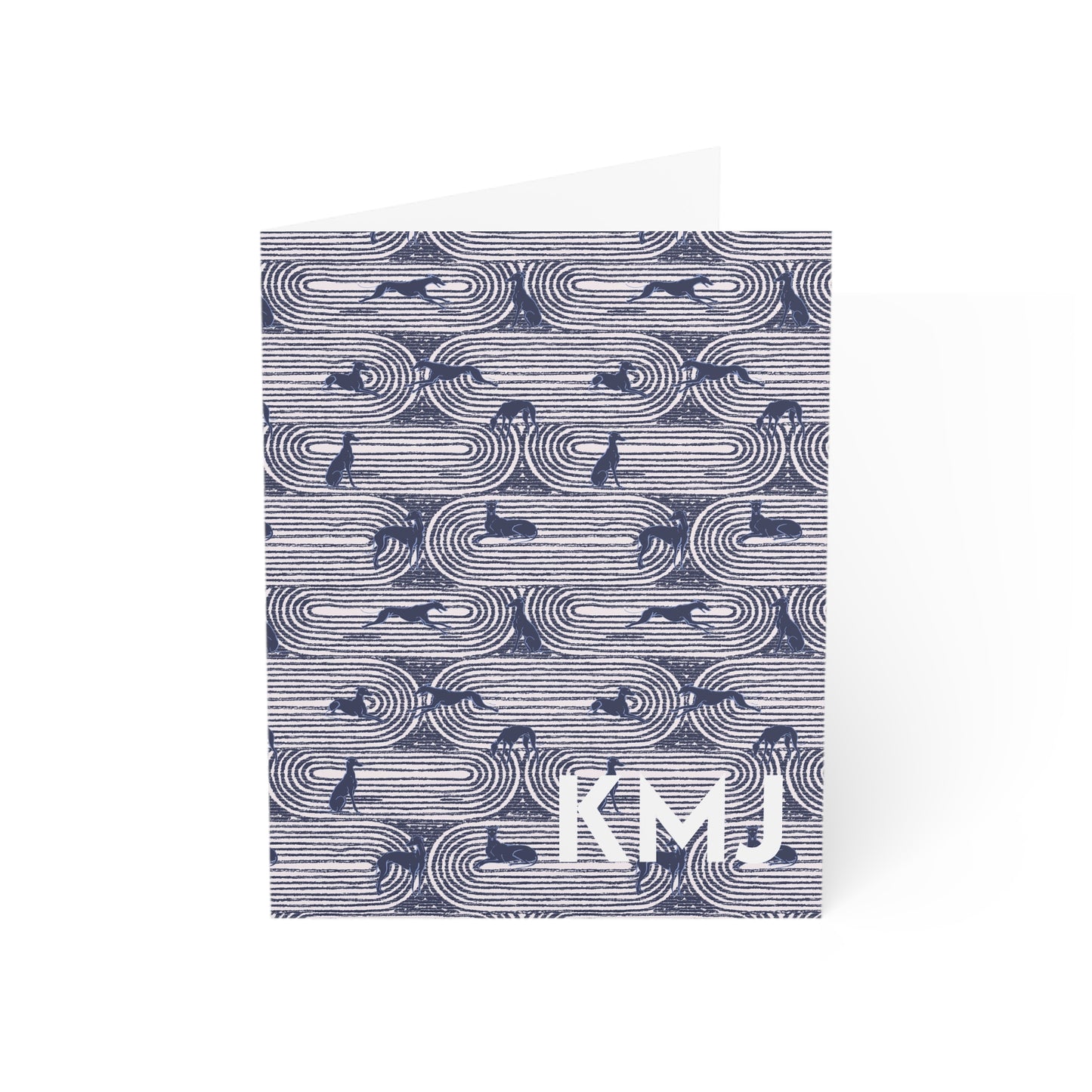 Monogram Notecards | Greyhounds | Pink Track