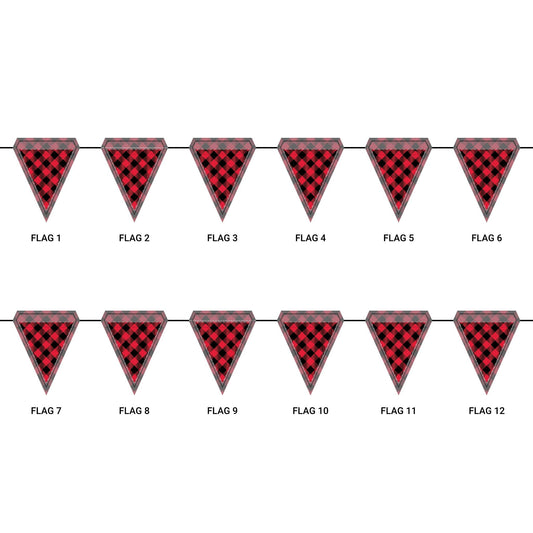 Flag Garland | Red & Black | Gingham