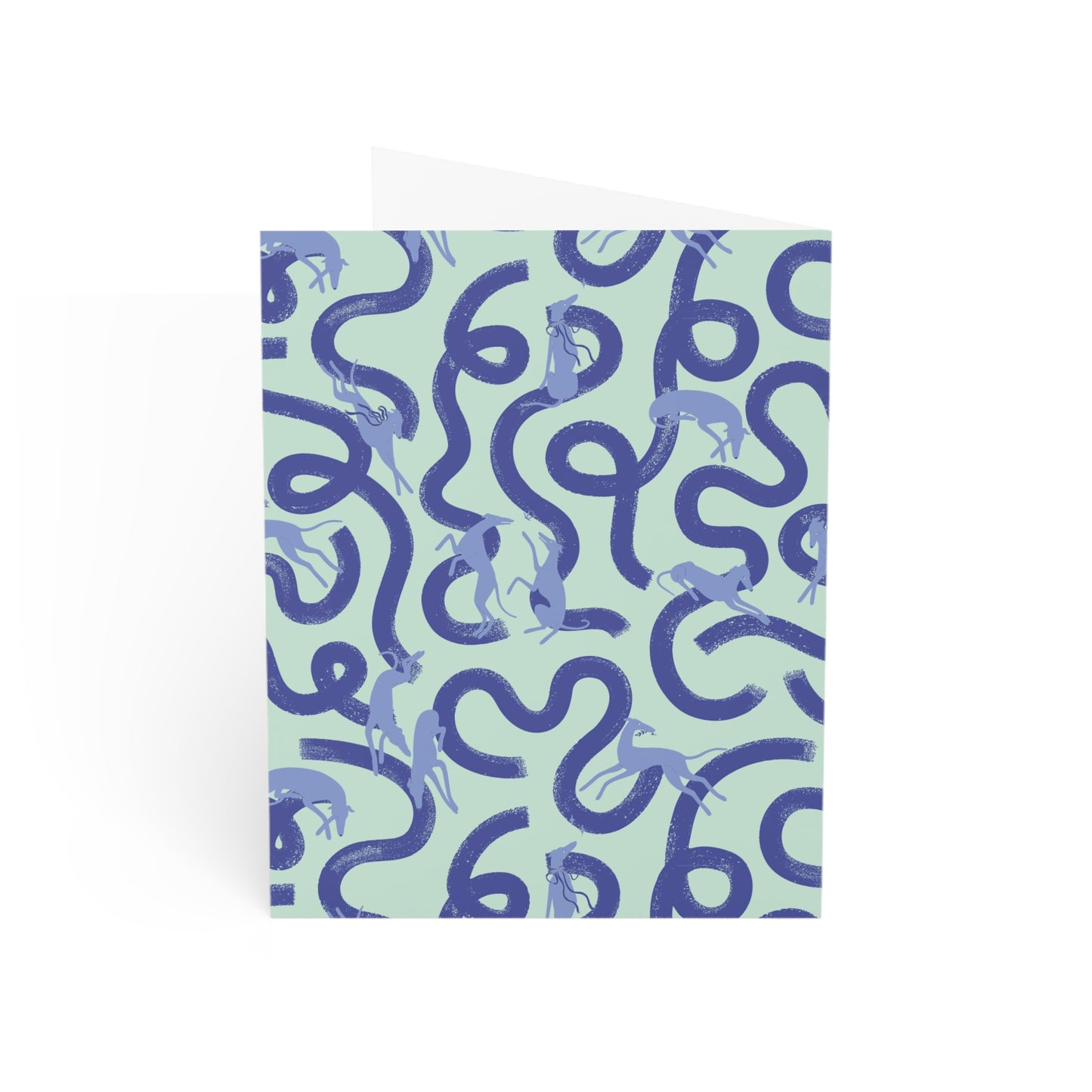 Monogram Notecards | Greyhounds | Teal Ribbon