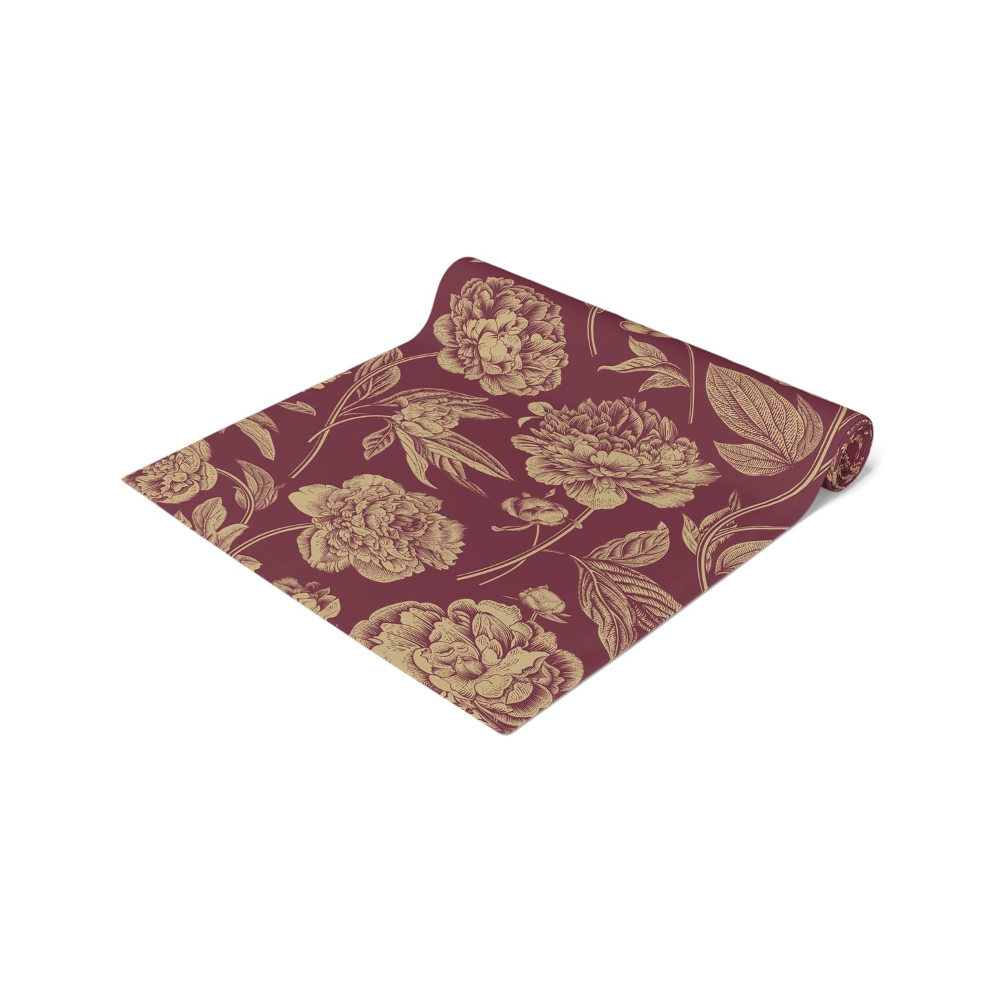 Table Runner | Maroon & Gold | Peony