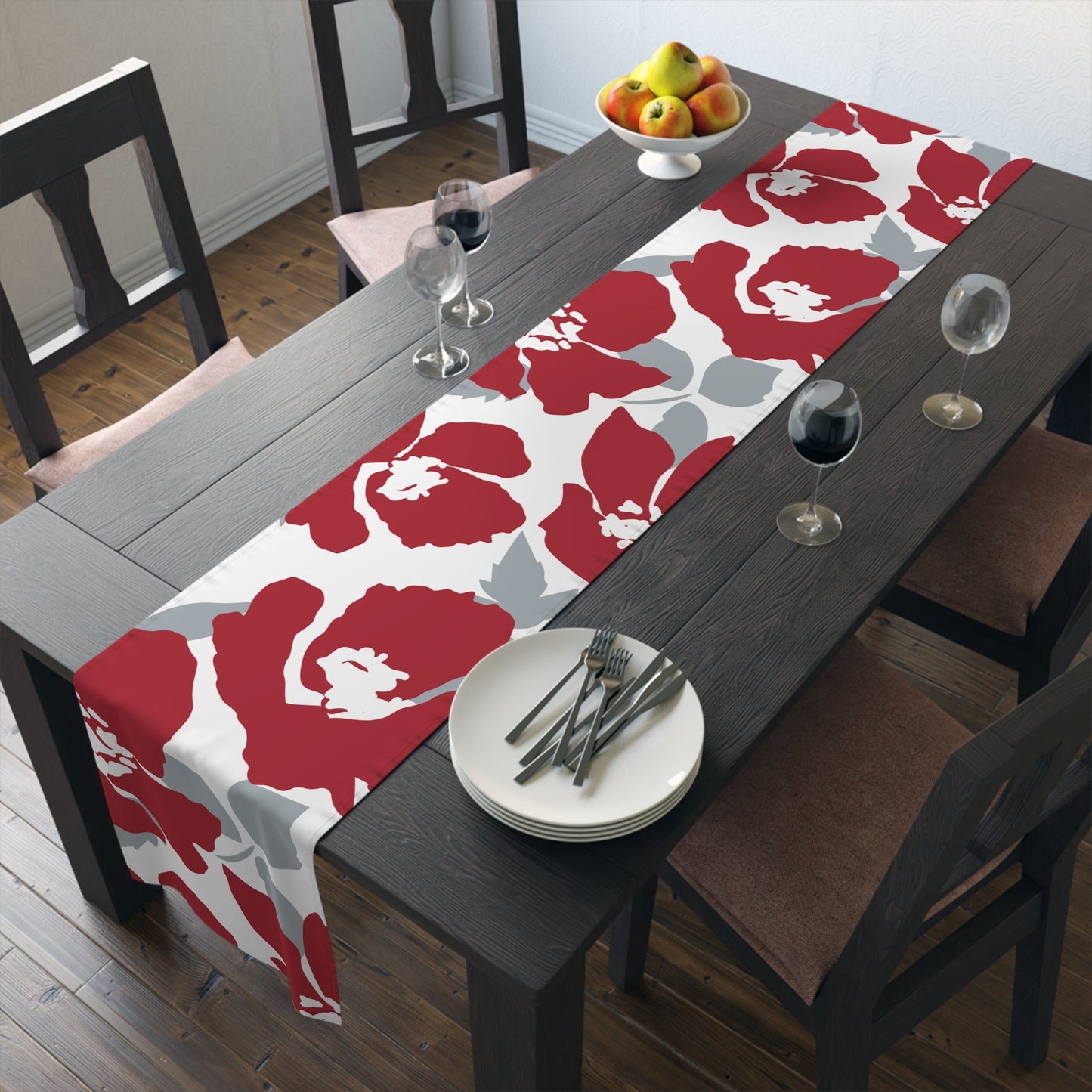 Table Runner | Red & Gray | Poppy