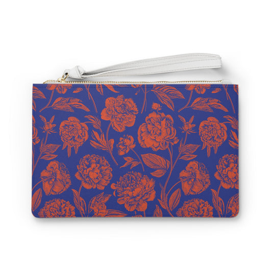 Clutch Bag | Bright Blue & Orange | Peony