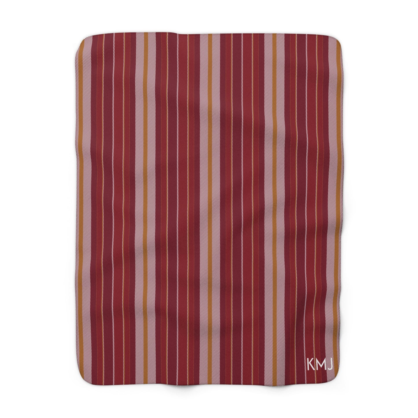 Sherpa Fleece Blanket- Personalized | Red & Yellow | Stripe