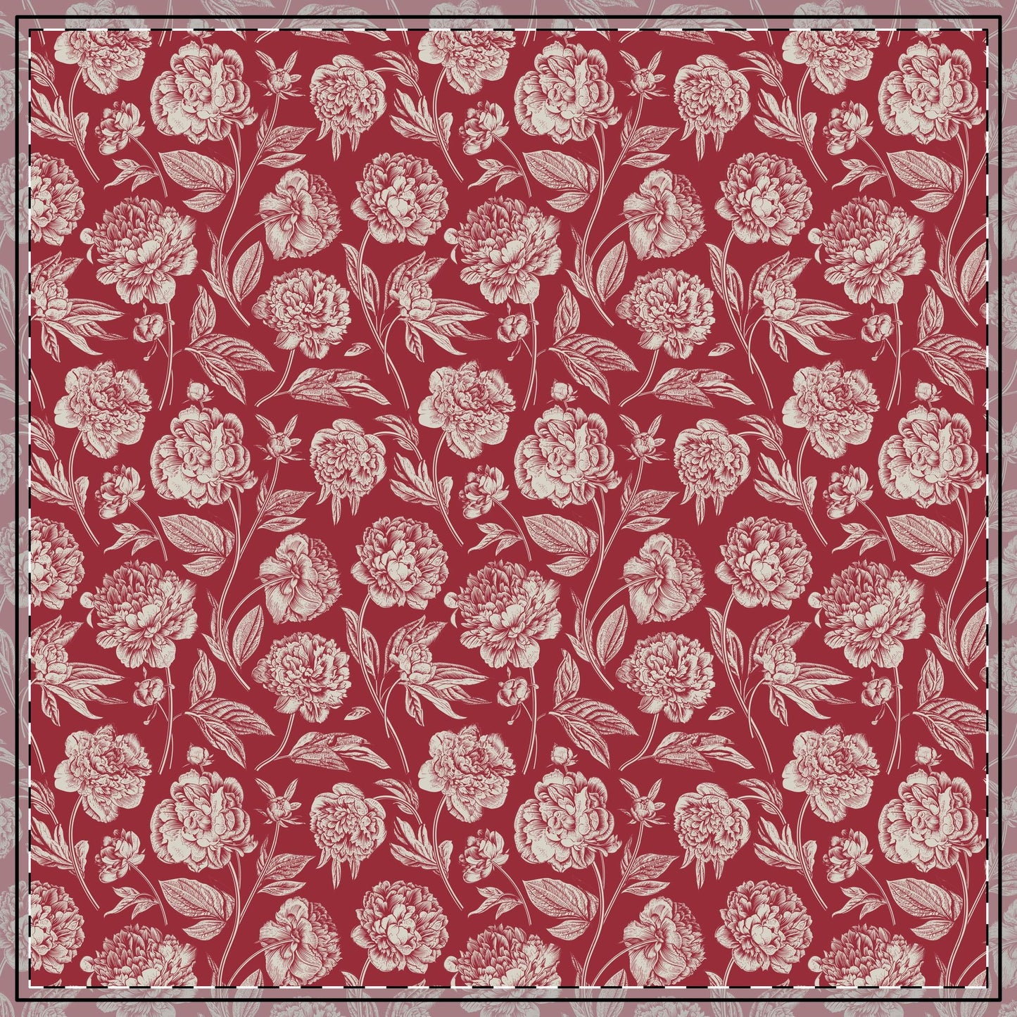 Tablecloth | Maroon & White | Peony