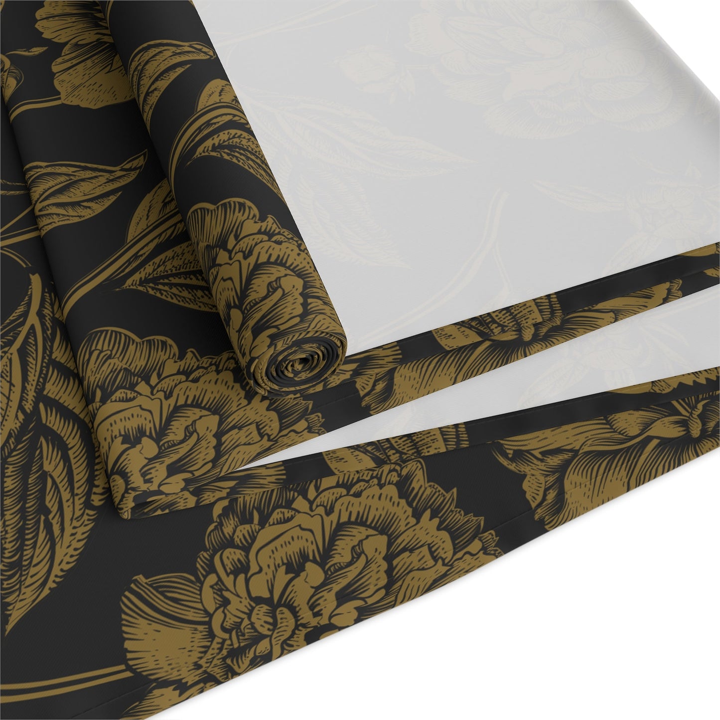 Table Runner | Black & Gold | Peony