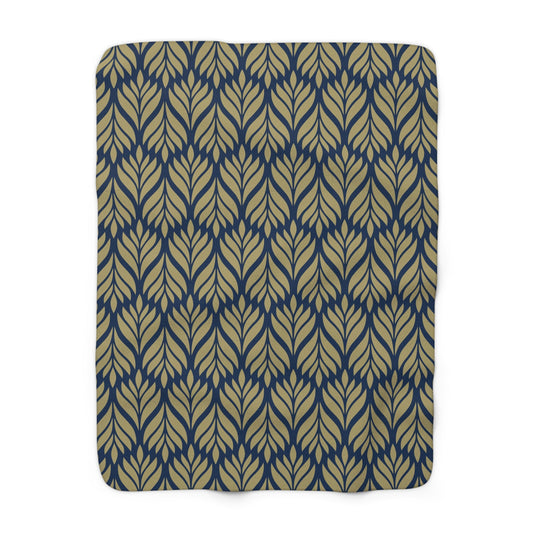 Sherpa Fleece Blanket | Blue & Gold | Palm