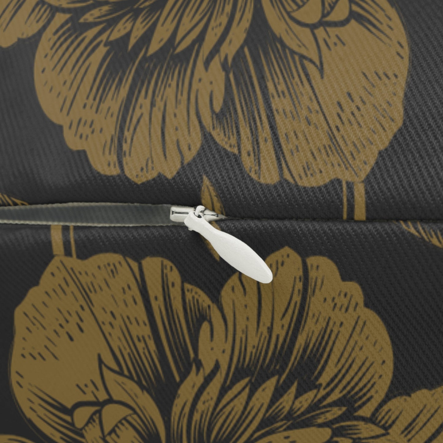 Pillow | Black & Gold | Peony