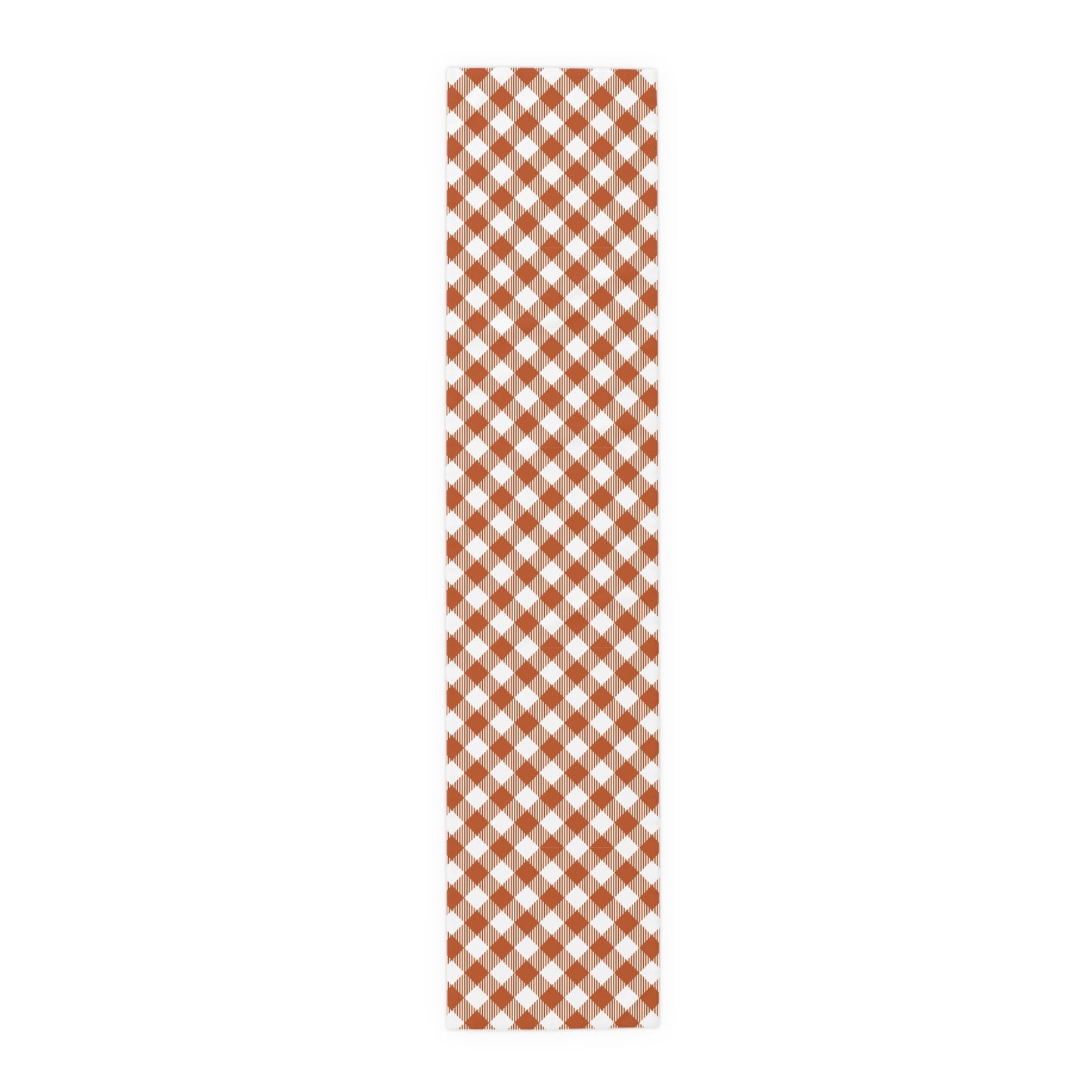 Table Runner | Dark Orange & White | Gingham