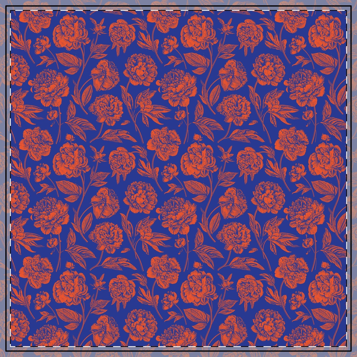 Tablecloth | Bright Blue & Orange | Peony