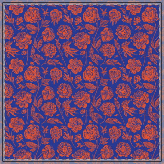 Tablecloth | Bright Blue & Orange | Peony