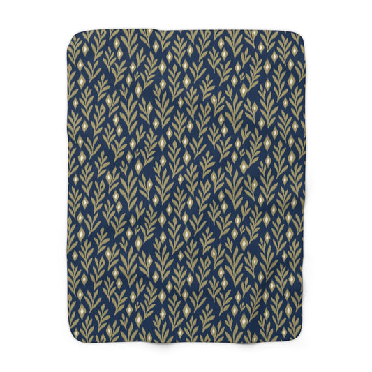 Sherpa Blanket | Blue & Gold | Laurel