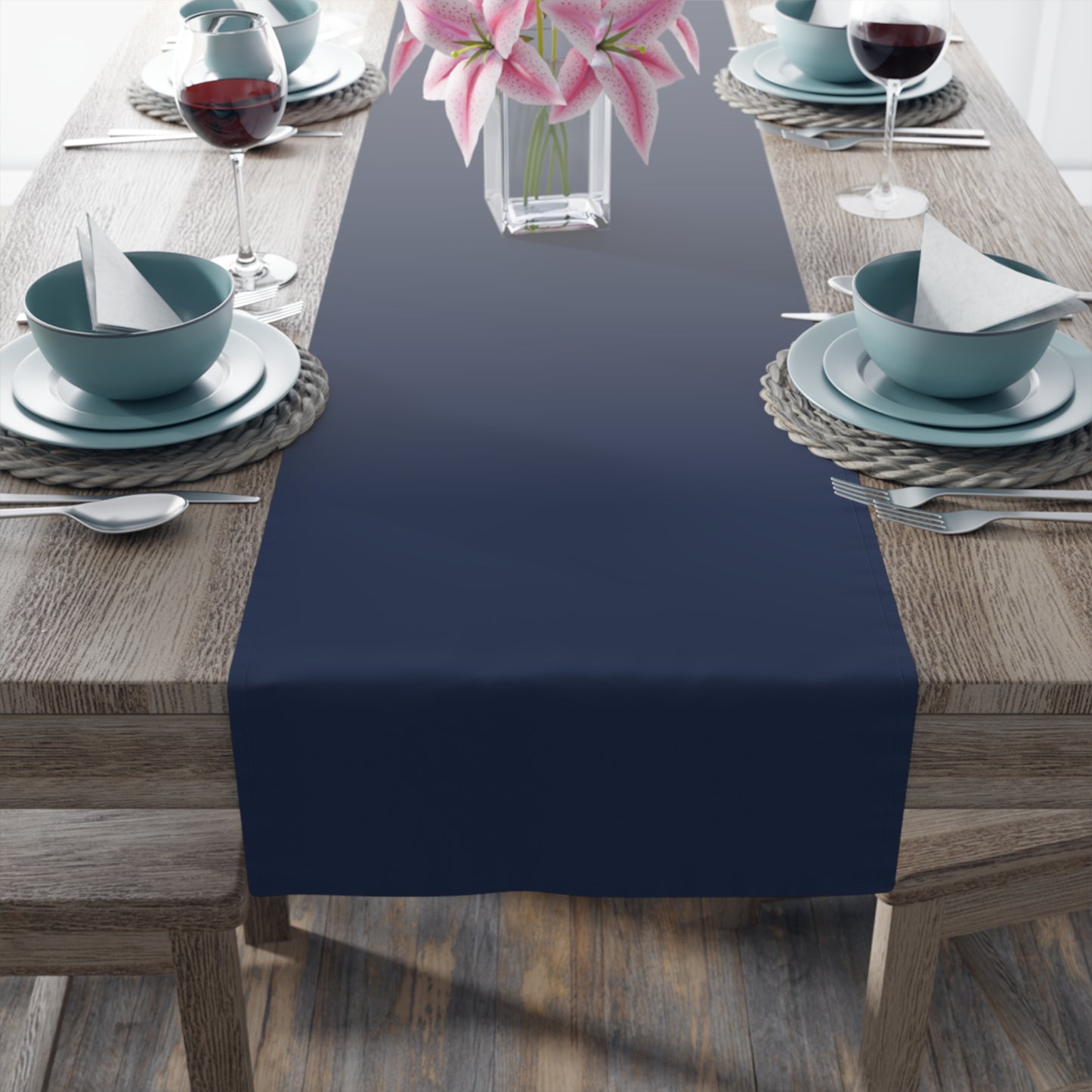 Table Runner | Charlottesville, VA | Blue (Dark)