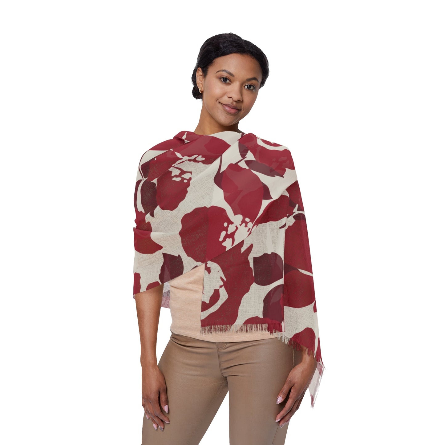 Scarf | Maroon & White | Poppy
