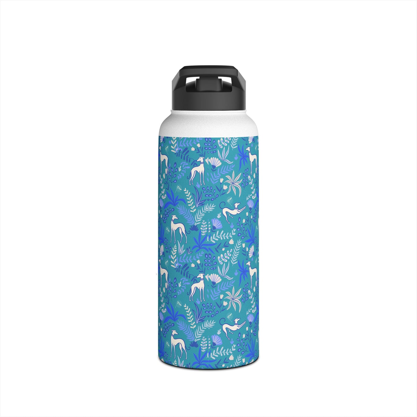 Insulated Water Bottle | Greyhounds | Teal Fern