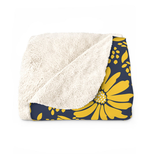 Sherpa Blanket | Yellow & Blue | Bellis