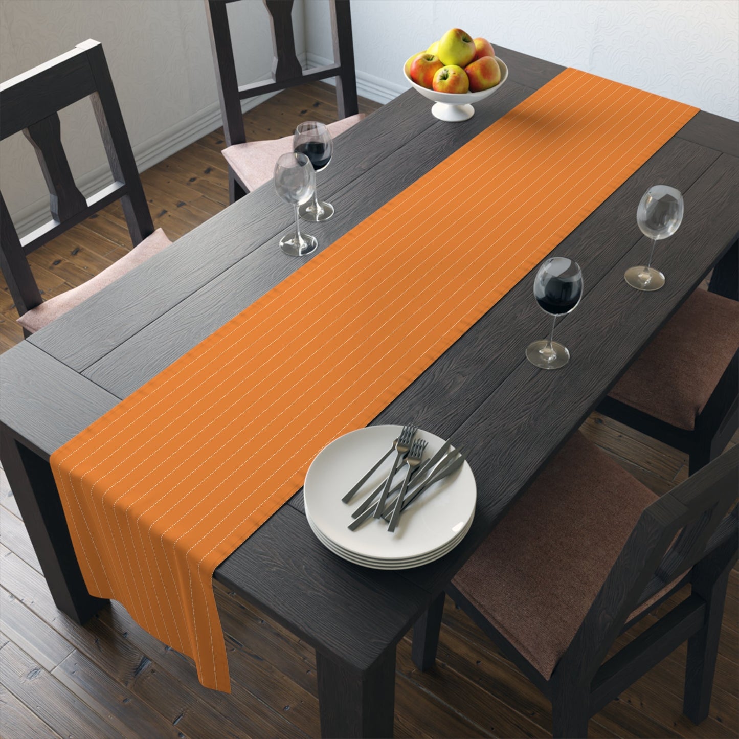 Table Runner | Orange & White | Pinstripe