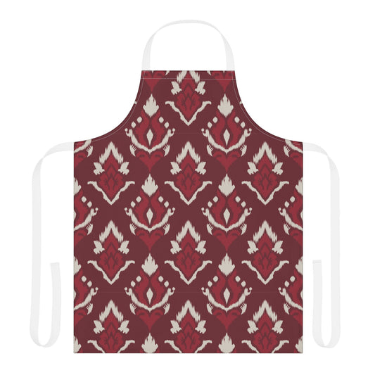 Apron | Maroon & White | Ikat