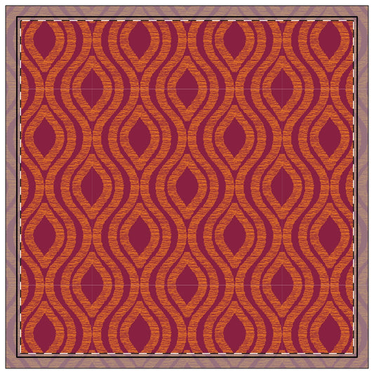 Napkins | Maroon & Orange | Ogee