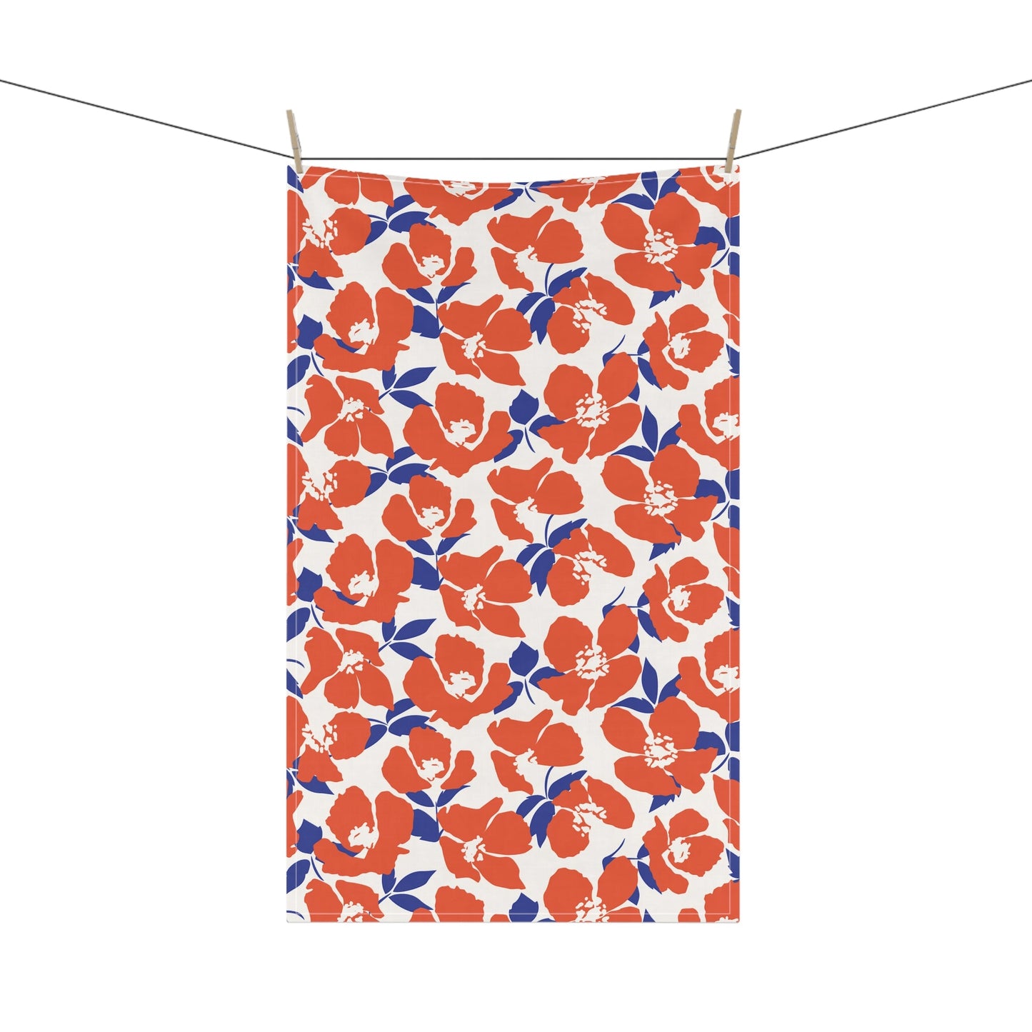 Tea Towel | Bright Blue & Orange | Poppy