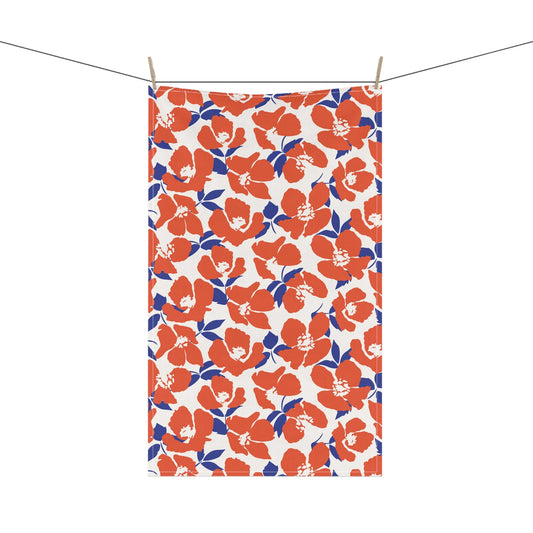 Tea Towel | Bright Blue & Orange | Poppy