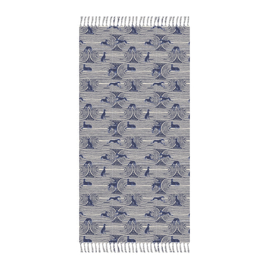 Boho Beach Towel | Greyhounds | Blue Track