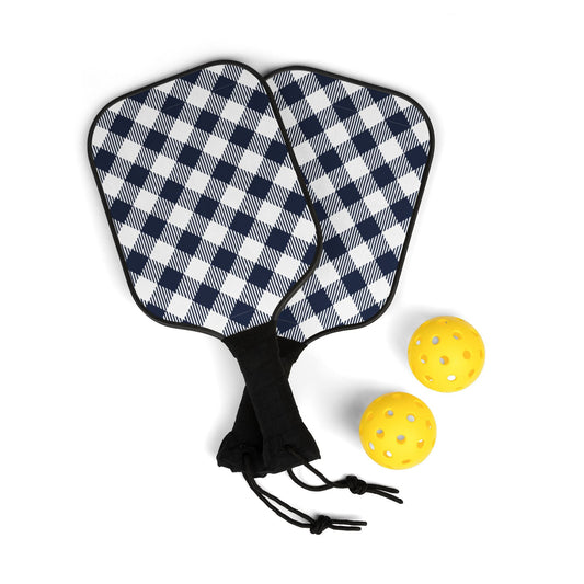 Pickleball Paddle Kit | Navy & White | Gingham