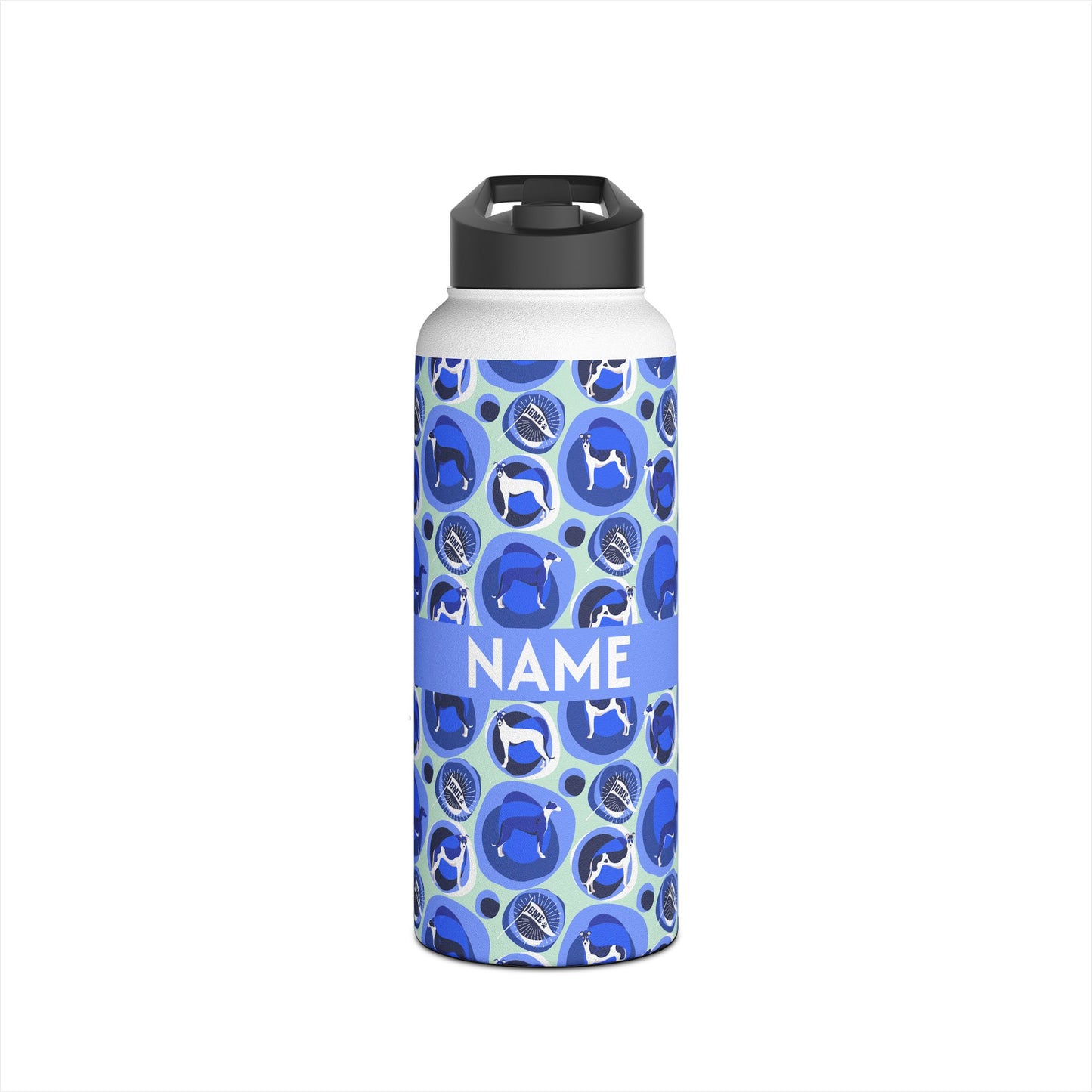 Insulated Water Bottle | Greyhounds | Teal Bubbles