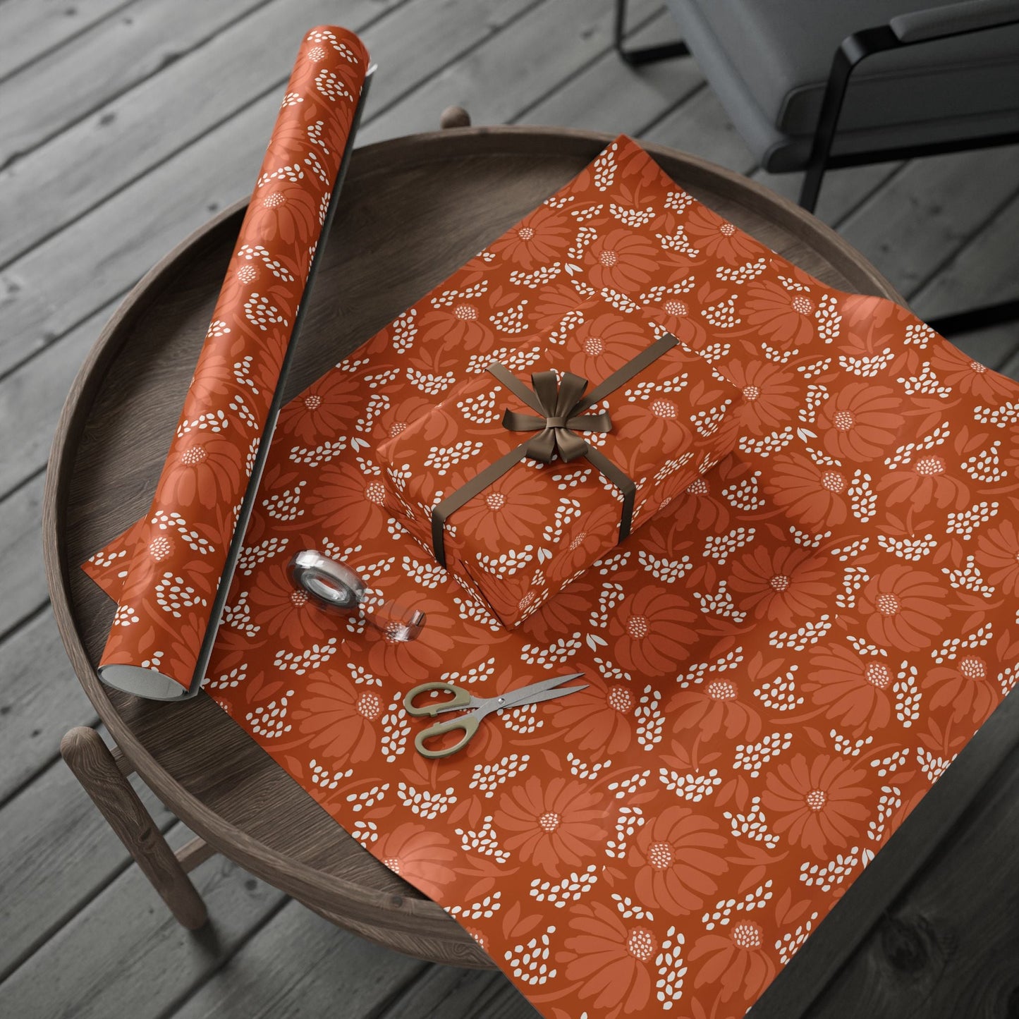 Gift Wrap | Dark Orange & White | Bellis