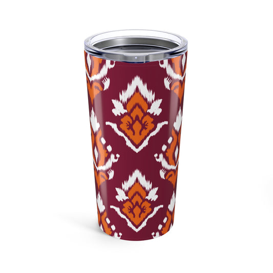 Tumbler | Maroon & Orange | Ikat
