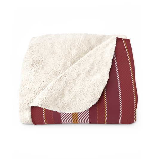 Sherpa Blanket | Red & Yellow | Stripe