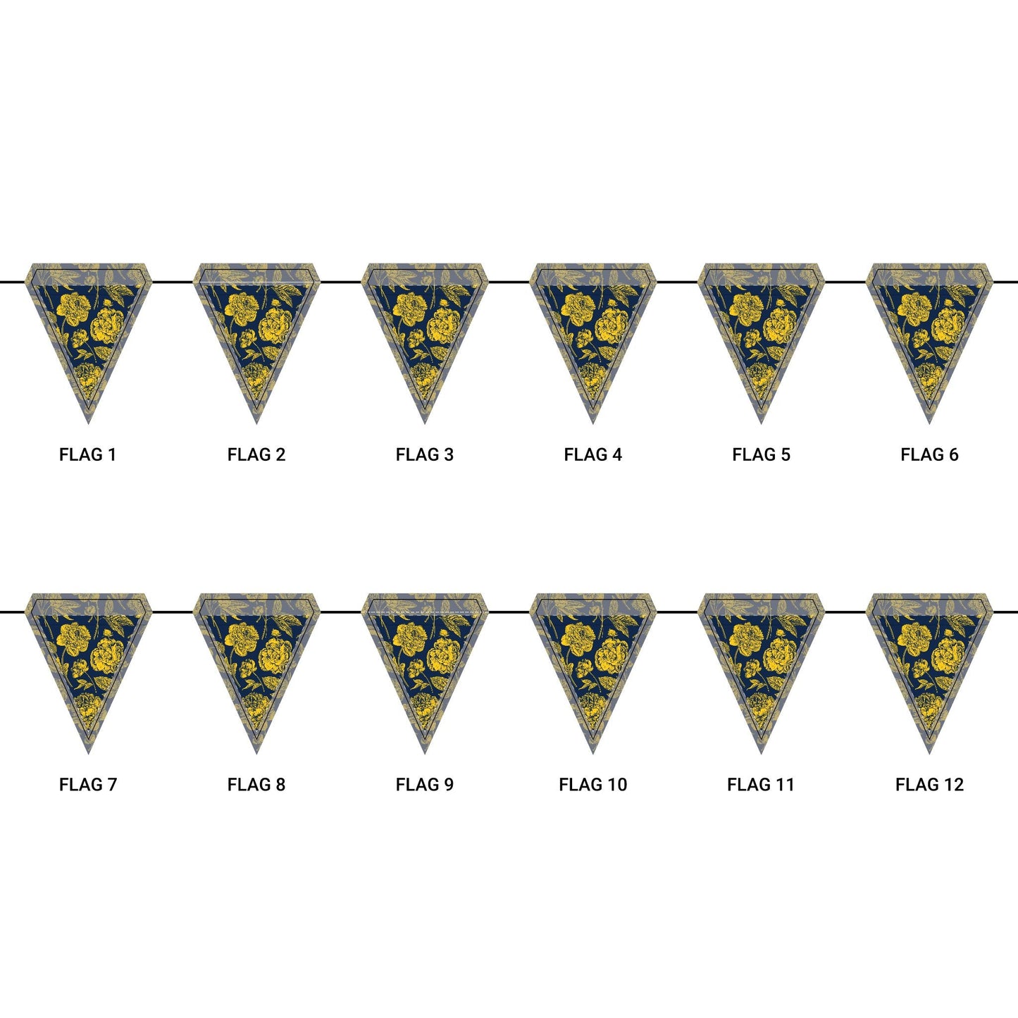 Flag Garland | Yellow & Blue | Peony