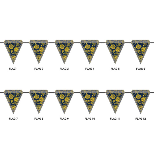 Flag Garland | Yellow & Blue | Peony