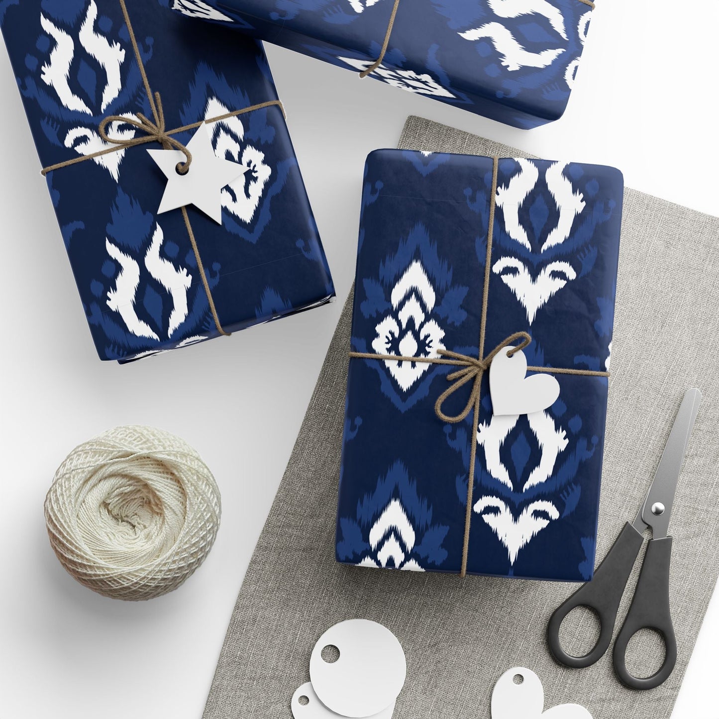Gift Wrap | Navy & White | Ikat