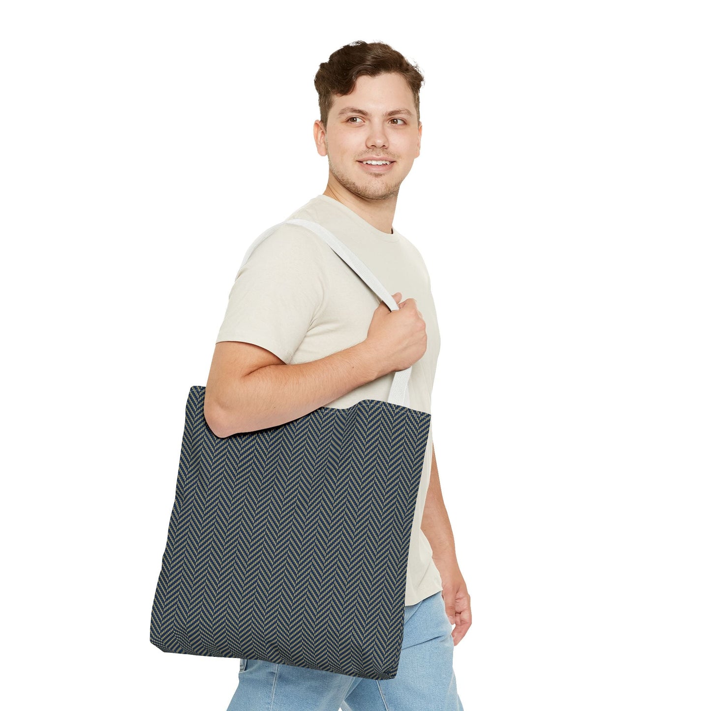Totes | Blue & Gold | Herringbone