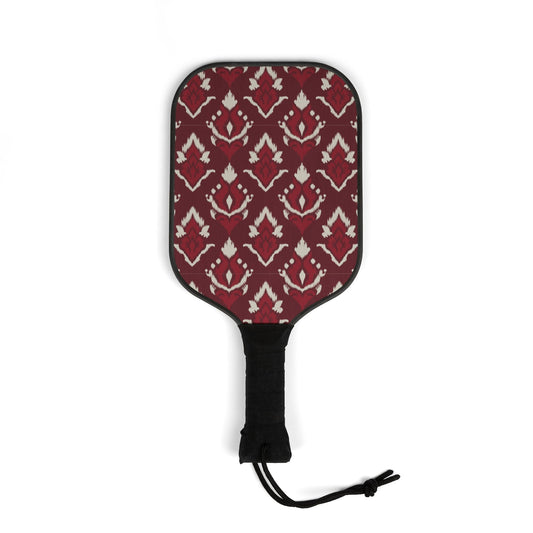 Pickleball Paddle Kit | Maroon & White | Ikat
