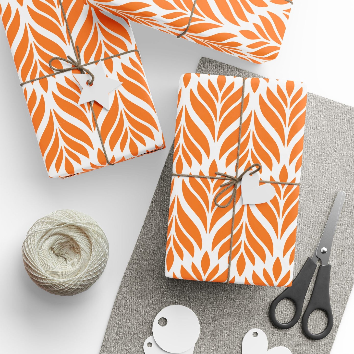 Gift Wrap | Orange & White | Palm
