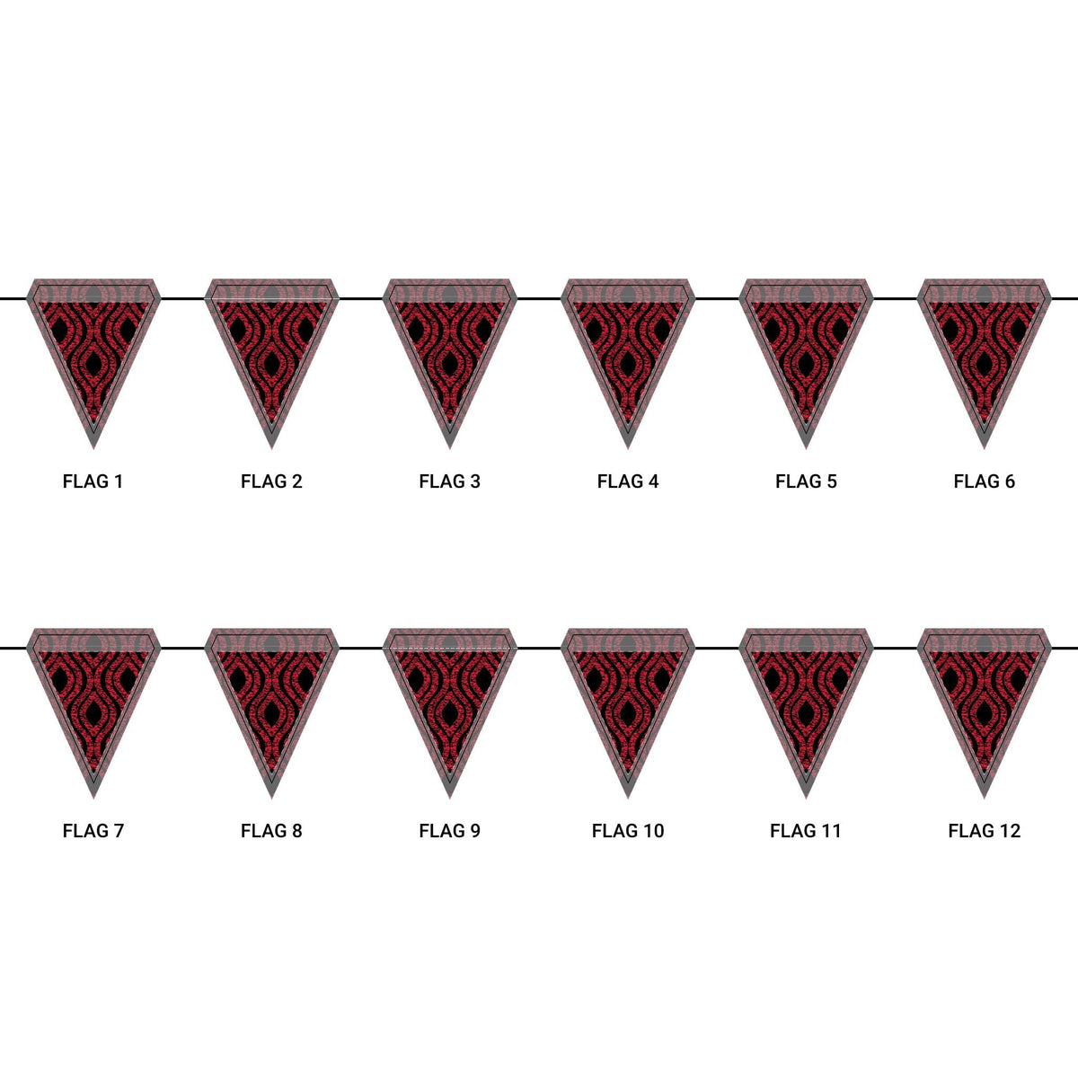 Flag Garland | Red & Black | Ogee