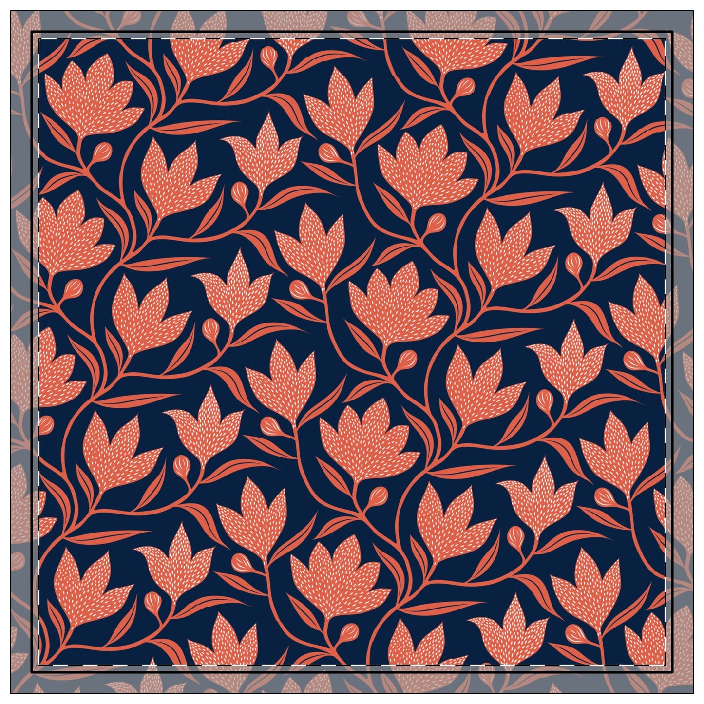 Napkin 4-set | Bright Blue & Orange | Gingham