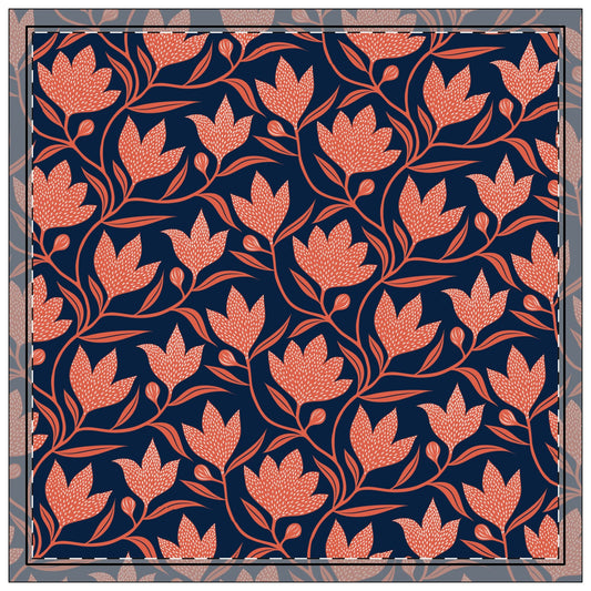 Napkin 4-set | Bright Blue & Orange | Gingham
