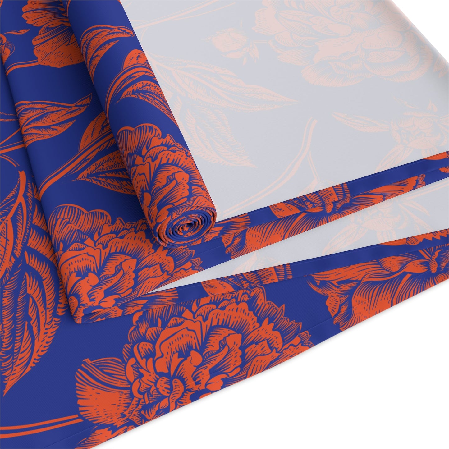 Table Runner | Bright Blue & Orange | Peony