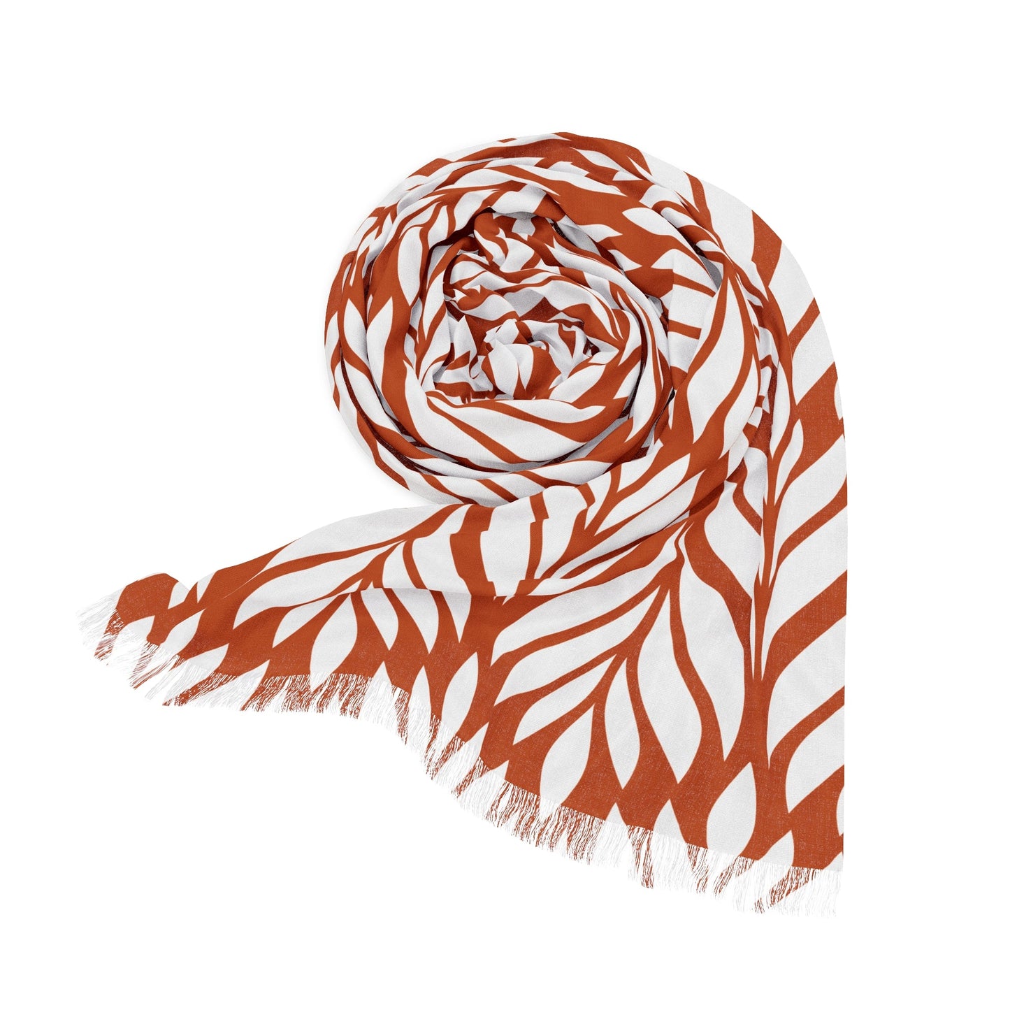 Scarf | Dark Orange & White | Palm