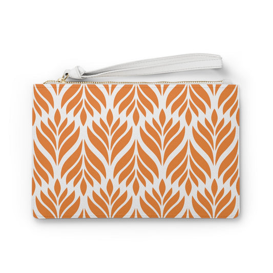 Clutch Bag | Orange & White | Palm
