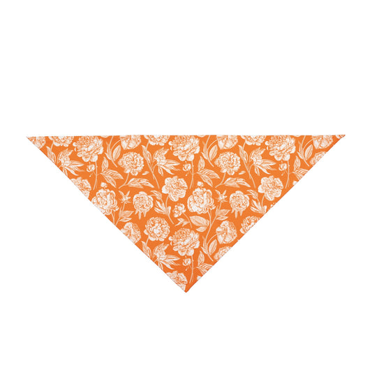 Pet Bandana | Orange & White | Peony